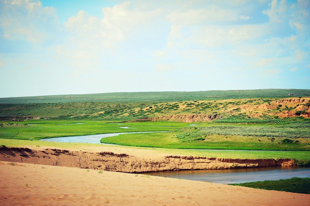 inner mongolia, gol, playing in the sand